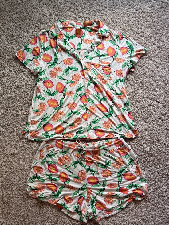 Soma Other - Soma Citrus Short Pajama Set — White, Orange & Green